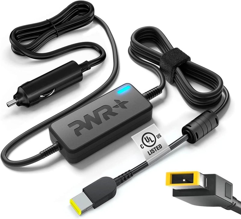 PWR+ CAR Charger for Lenovo Laptop 45W 65W 90W 0B47481: T440 T450 T460 T470 ThinkPad X1 Carbon Yoga 2 Pro 11 13 14 Edge 15 Flex 3 G50 G70 Z50 X240 X250 X260 T440p T450s T460s T470s Ideapad Adapter - Image 1